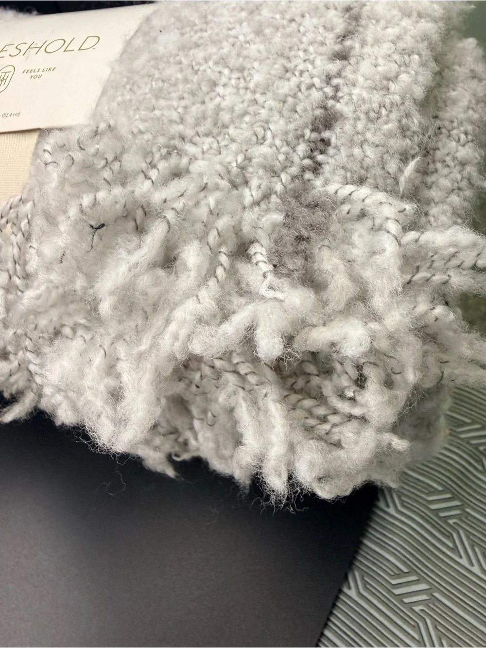 Threshold - Textured Bouclé Throw Blanket - Light Gray